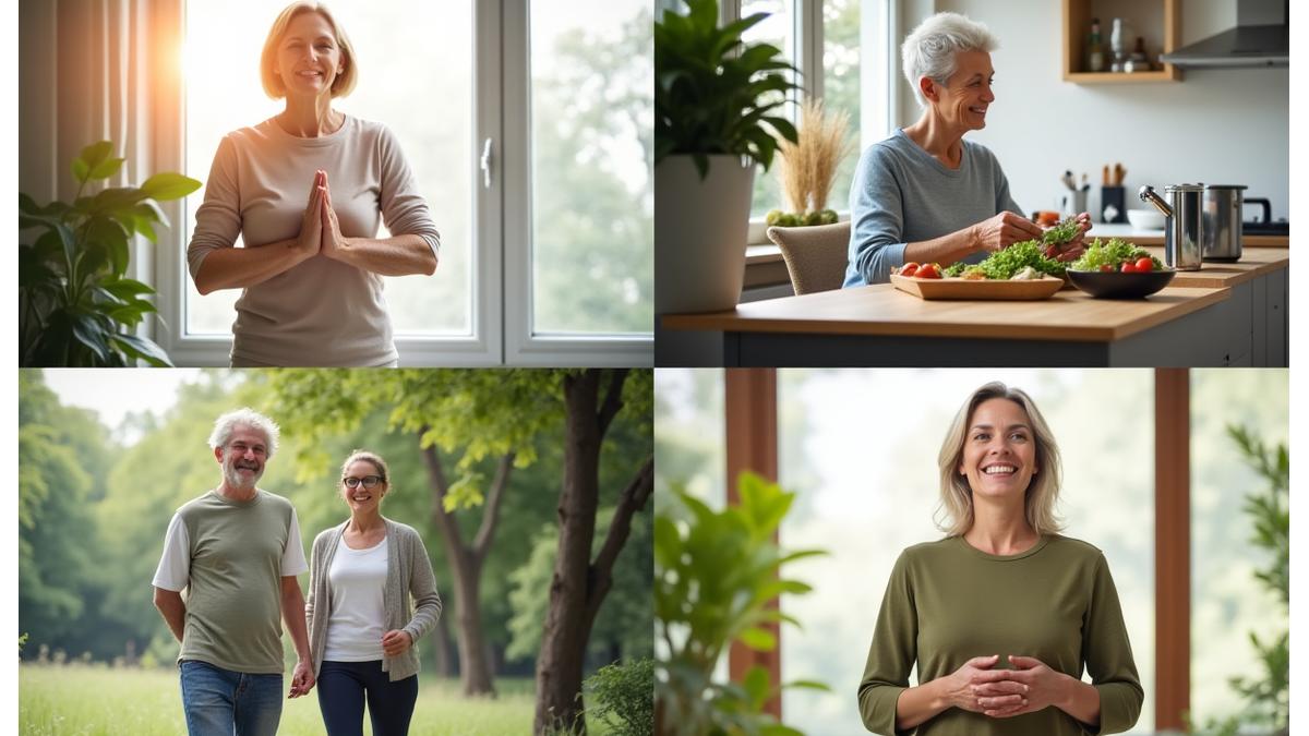 Collage aus Personen, die verschiedene personalisierte Wellness-Aktivitäten ausführen.